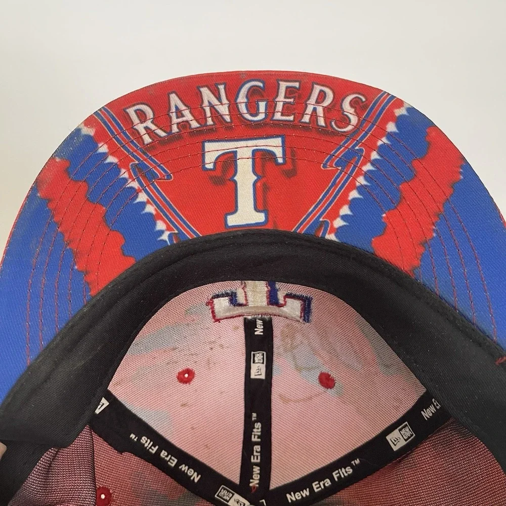 Texas Rangers MLB Snapback Baseball Hat‎ New Era Adjustable Red Blue Camo
